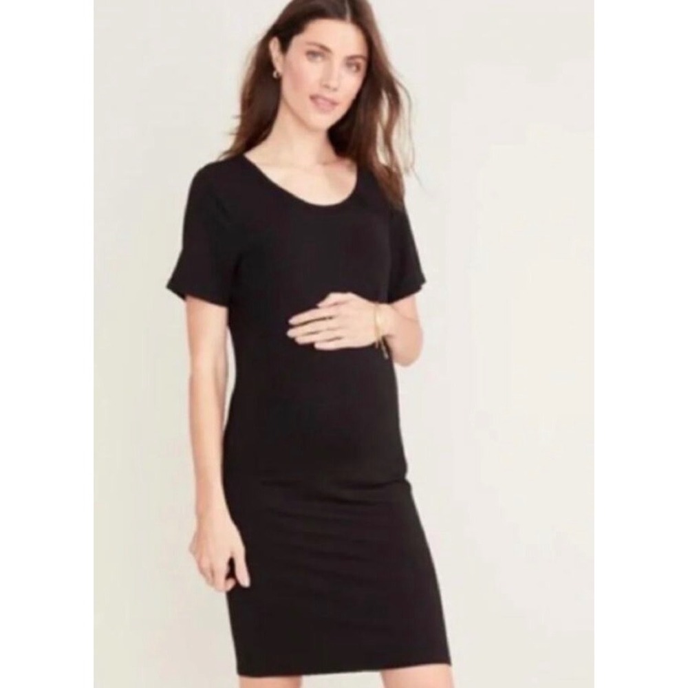 Hatch maternity women's medium the t shirt dress in black modal super soft cozy